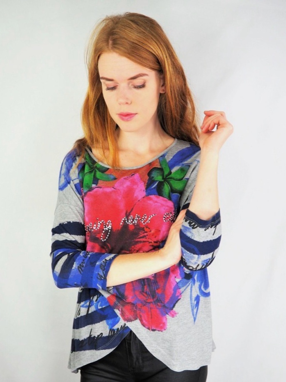 SALE 🌟 DESIGUAL | “Learning Never Exhaust” Assymetrical Wrap Style Top